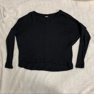 Black knit sweater black cute trendy loose boxy